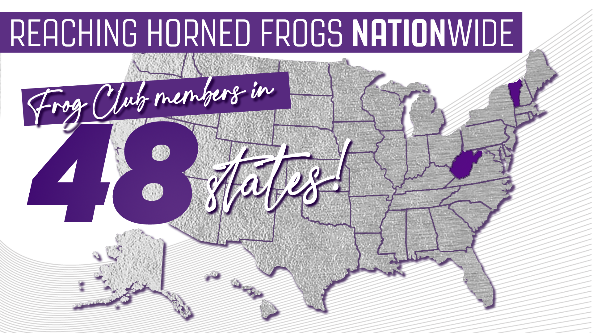 Reaching Horned Frogs Nationwide in 48 states!
